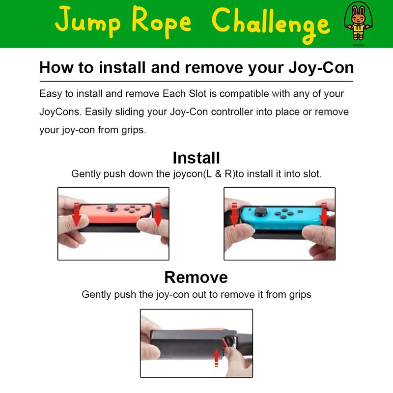 Упражнения для фитнеса Скакалка Nintendo Switch Joy Con Регулируемая игр | Электроника