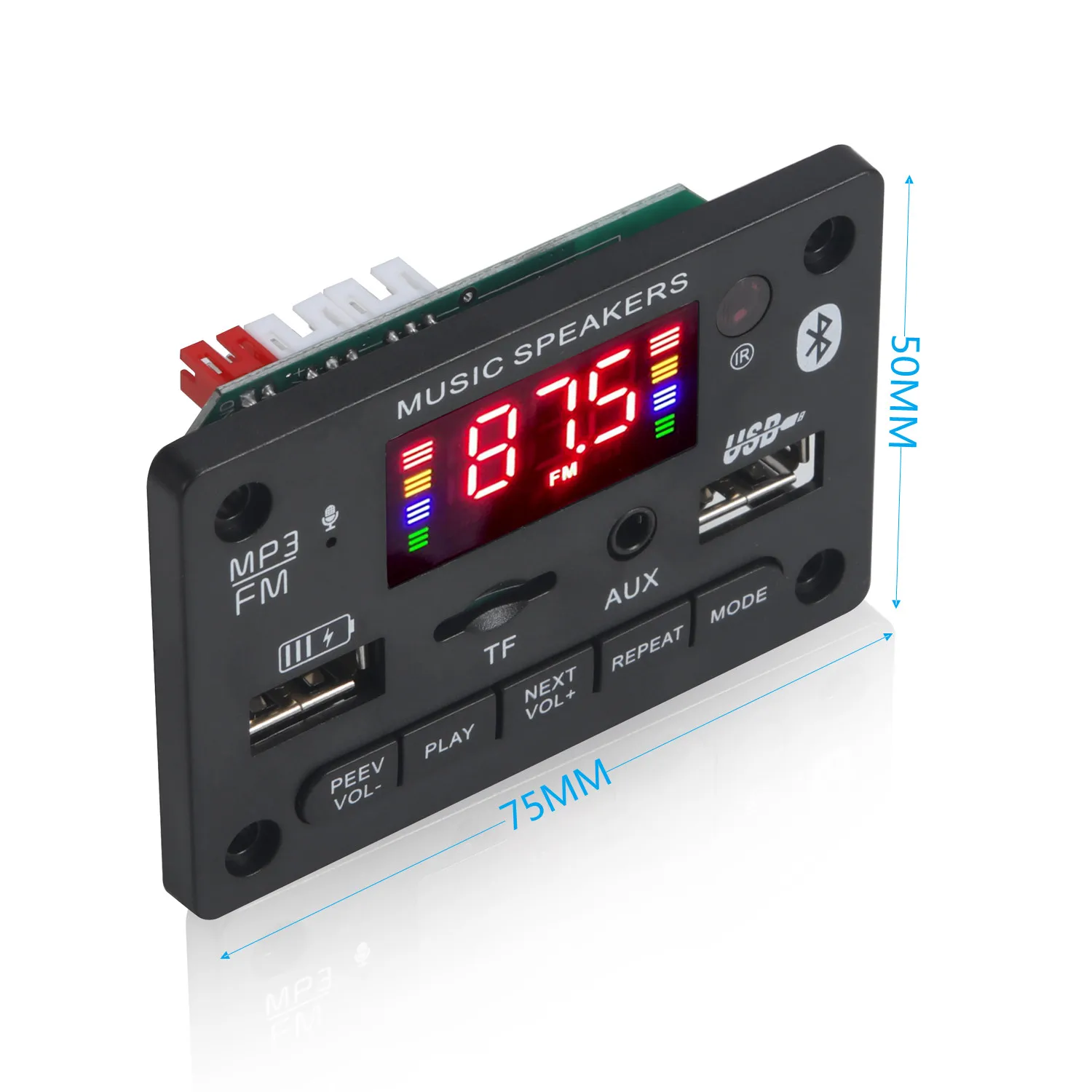 Беспроводной декодер ARuiMei 12 в MP3 WMA Bluetooth 5,0 плата автомобильный аудио модуль USB FM TF радио AUX вход поддержка записи - изображение