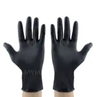 100 шт. одноразовые перчатки, черные защитные виниловые нитриловые перчатки для домашней работы и садоводства, без латекса, XS S M L