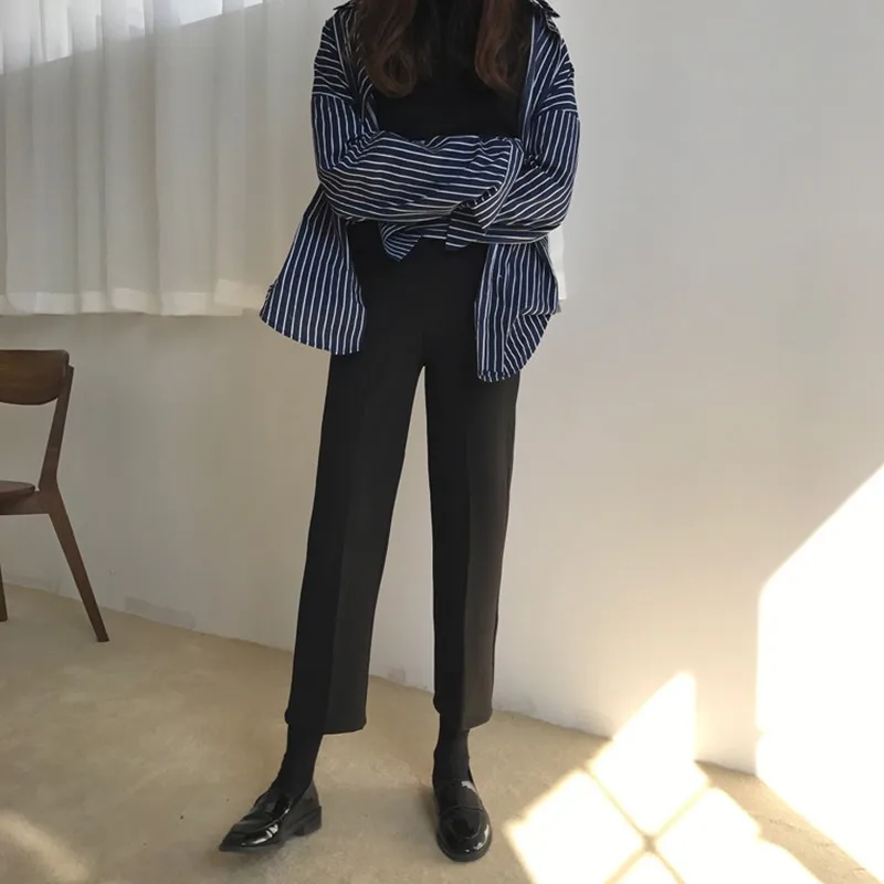 Брюки женские 2020 Ретро прямые молнии длиной до щиколотки элегантные брюки