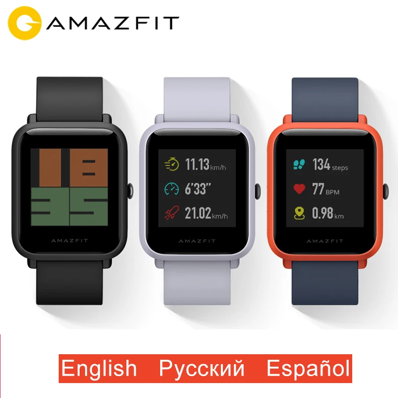 Смарт-часы Xiaomi Huami Amazfit Bip с глобальной версией, gps, Gloness, умные часы, часы 45 дней в режиме ожидания для телефона MI8 IOS