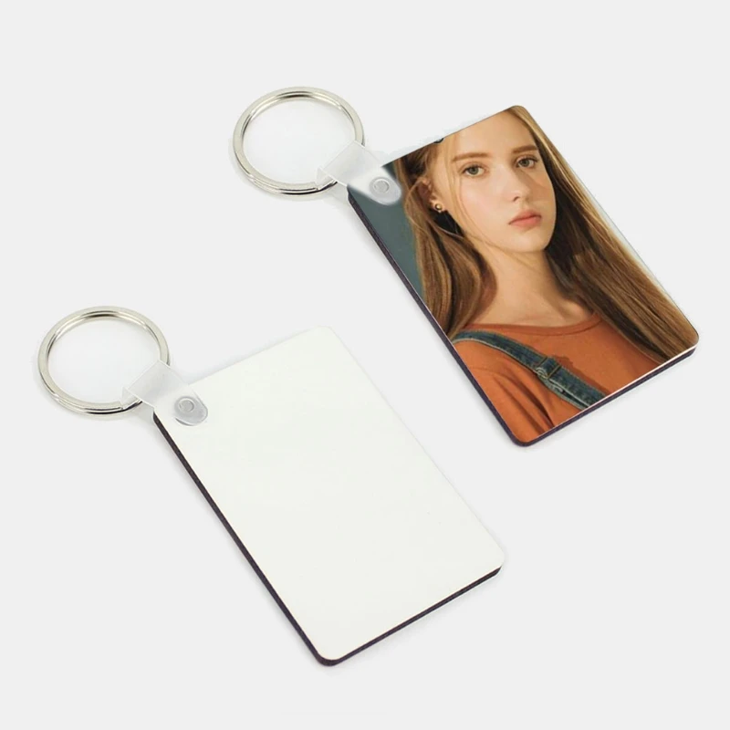 

30Pcs Sublimation Heat Transfer Wood Blank Rectangle MDF Keychains Jewelry DIY