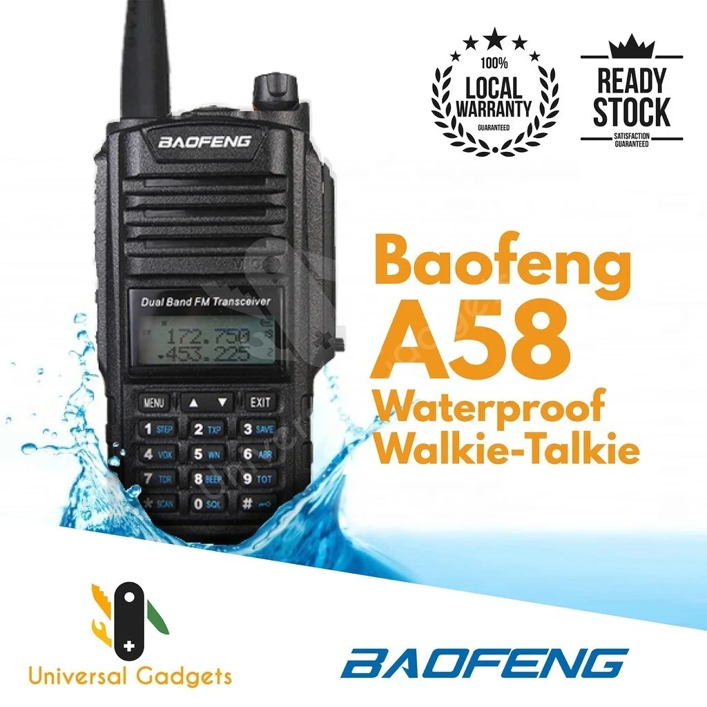 BaoFeng A58 UHF VHF 5W Водонепроницаемая двухсторонняя рация