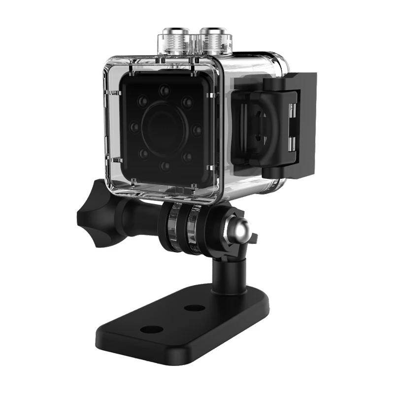 

Cute AF Mini Sport Camera with Motion Detection, Night Vision and Waterproof case. Video can watch in phone APP up to 20 meters