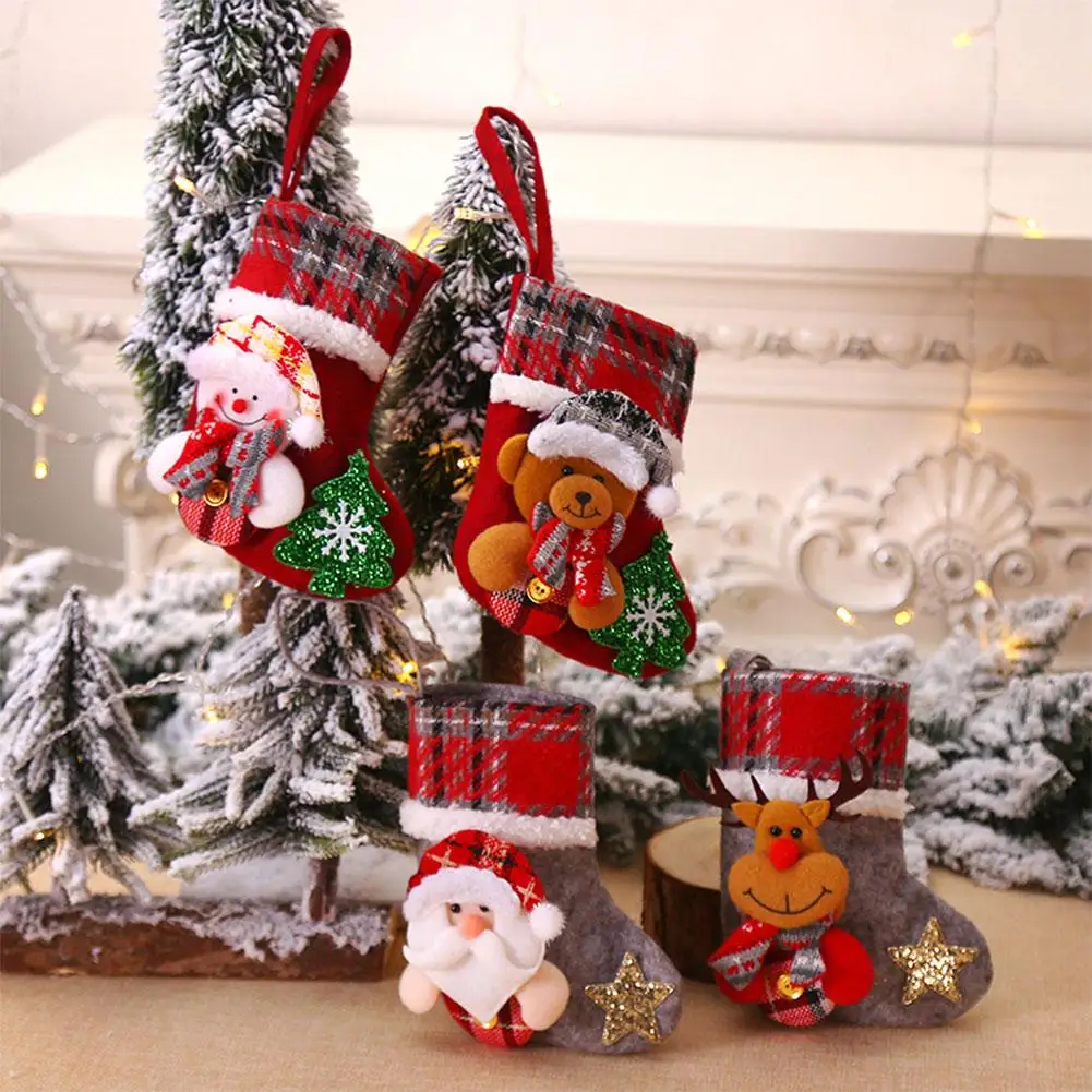 

Рождественские конфеты, подарок, украшение для сумки носков, Санта-Клаус, подвеска на рождественскую елку, рождественские носки, Рождествен...