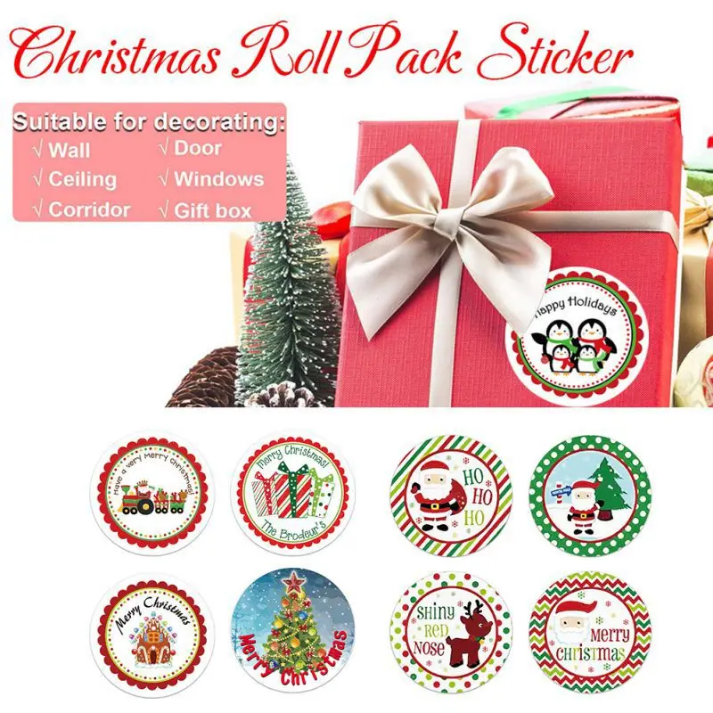 

Christmas Stickers Santa Claus Stickers Assorted Round Circle Face Stickers For Christmas Party Gift Decorations Packing Labels