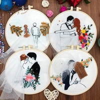 wedding memory embroidery kit diy needlework lovely pattern needlecraft for beginnerwithout hoop