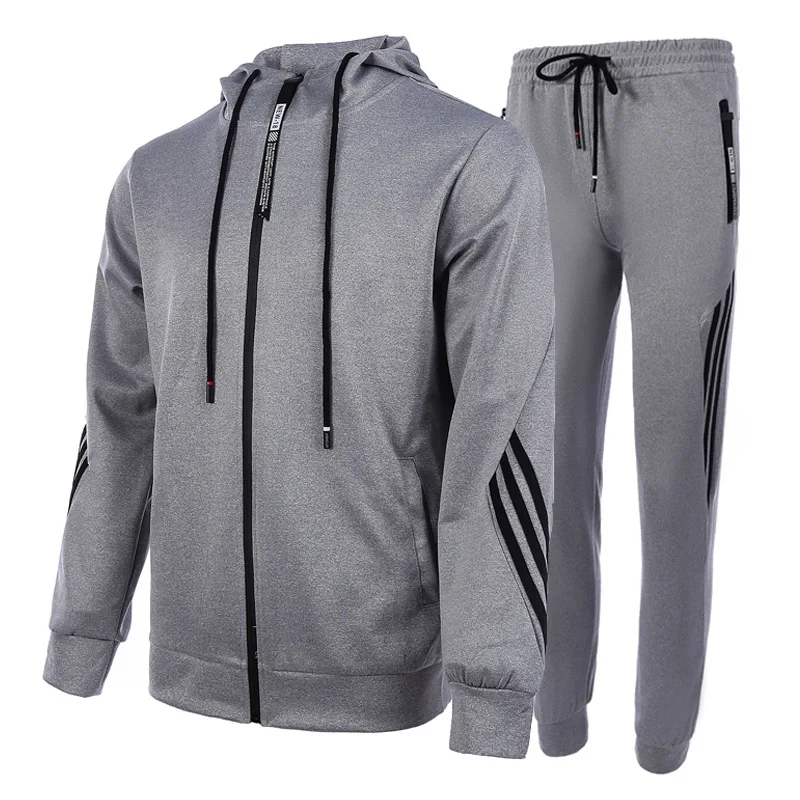 

2021 autumn new men's casual sports suit hooded sweater men and women running sportswear suit 2-piece set