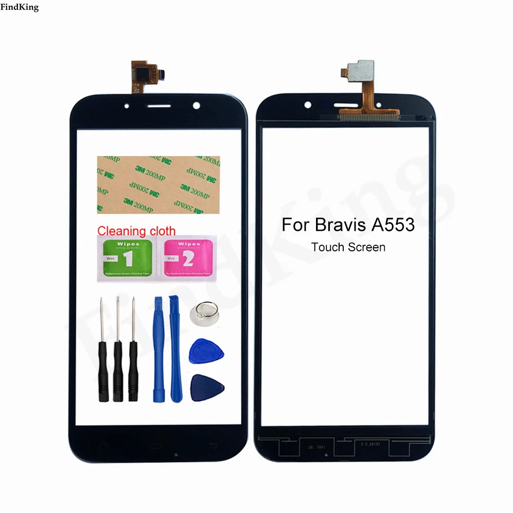 

Touch Screen Front Glass For Bravis A553 Touch Screen Front Glass Digitizer Panel Lens Sensor 5.5'' Mobile Phone Adhesive