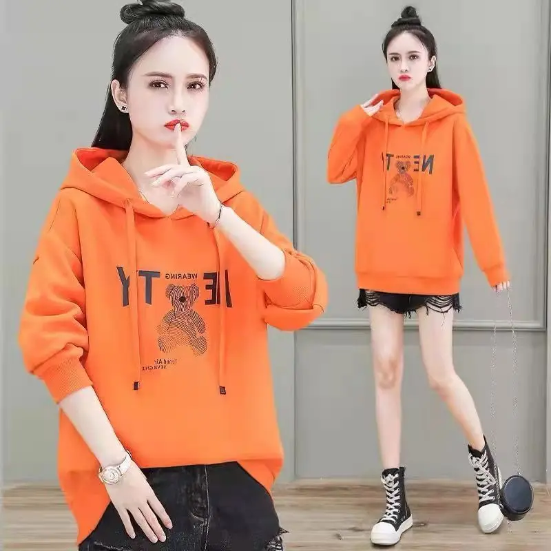 Худи с капюшоном карманами Осень-зима 2021 универсальное пальто | Женская одежда