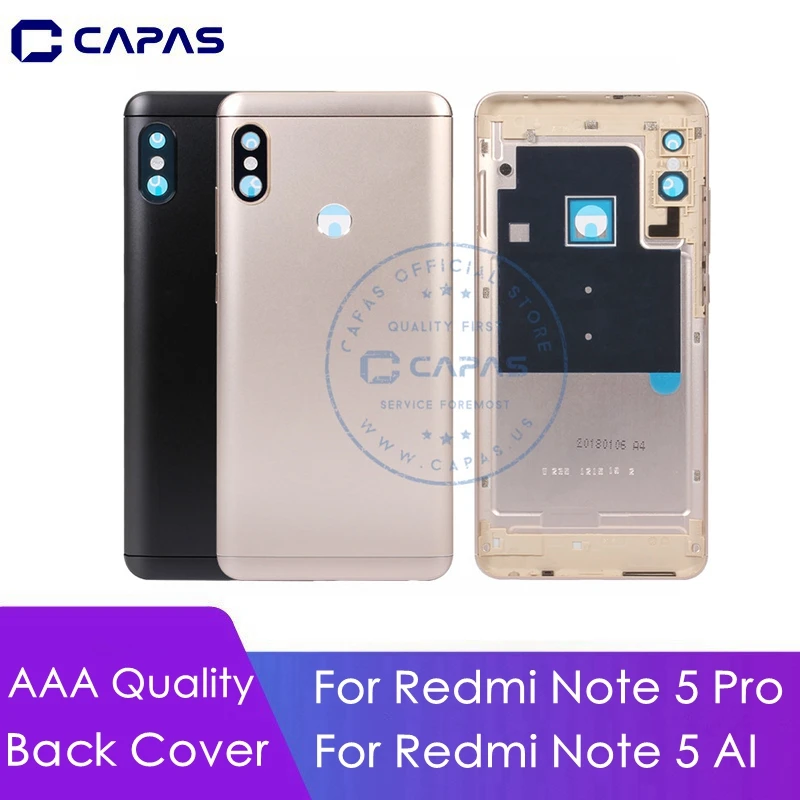 Для Xiaomi Redmi Note 5 Pro задняя крышка корпус Металлическая Задняя крышка батареи+ стекло камеры+ ключ для боковой кнопки запасные части
