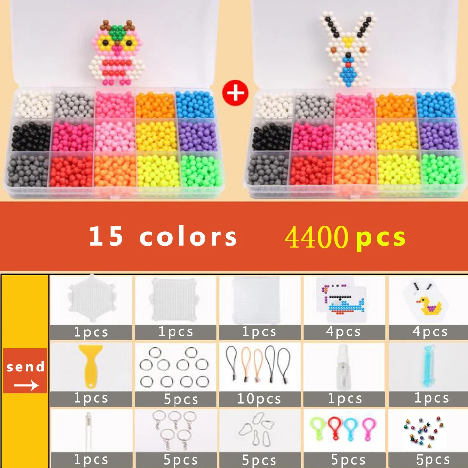 DOLLRYGA набор бусин «сделай сам» 3D Cuentas Хама бусины 5 мм 4400 шт. Pegboard Aqua perlen пазл для детей браслет Ткацкая лента подарок для девочки