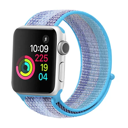 Спортивный нейлоновый ремешок для apple watch 4, apple watch 5, ремешок correa iwatch 44 мм, 40 мм, 38 мм, 42 мм, apple watch series 4, 3, 2, 1 - Цвет ремешка: new lake blue
