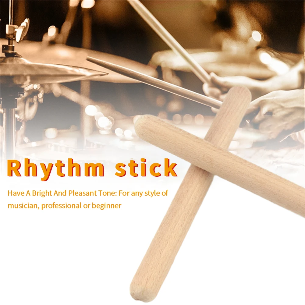 

8pairs Natural Hardwood Rhythm Sticks Orff Adults Kids Home School Professional Accessories Instrument Beginner