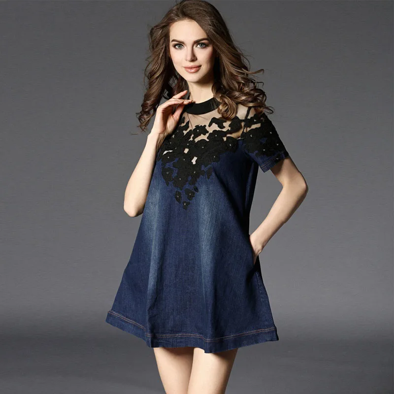 Тонкое Хлопковое новое модное Европейское платье с короткими рукавами на лето и