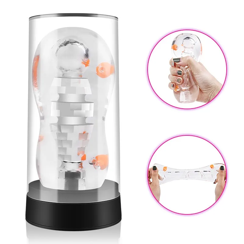 Прозрачный Мужской мастурбатор для тренировок искусственная вагина на