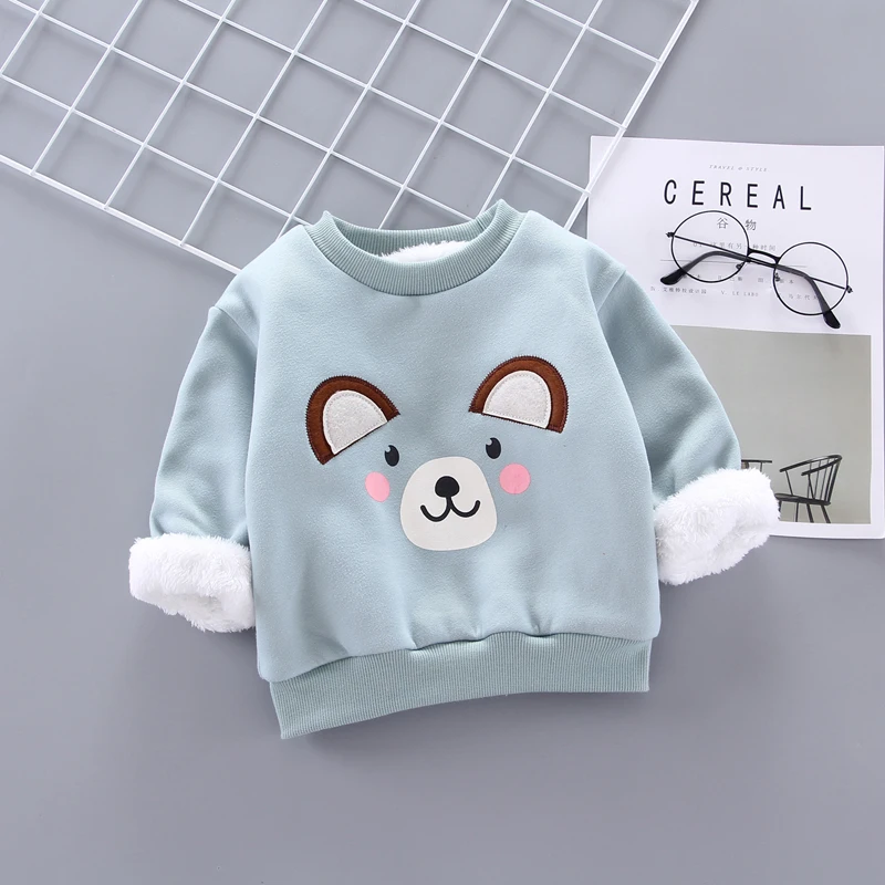 DIIMUU теплые толстовки для маленьких девочек Одежда мальчиков зимние пуловеры