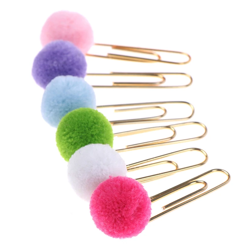 

Cute Hairball Rose Gold Cilp Modelling Paper Clip Fashion Business Office Lady Style Office Stationery