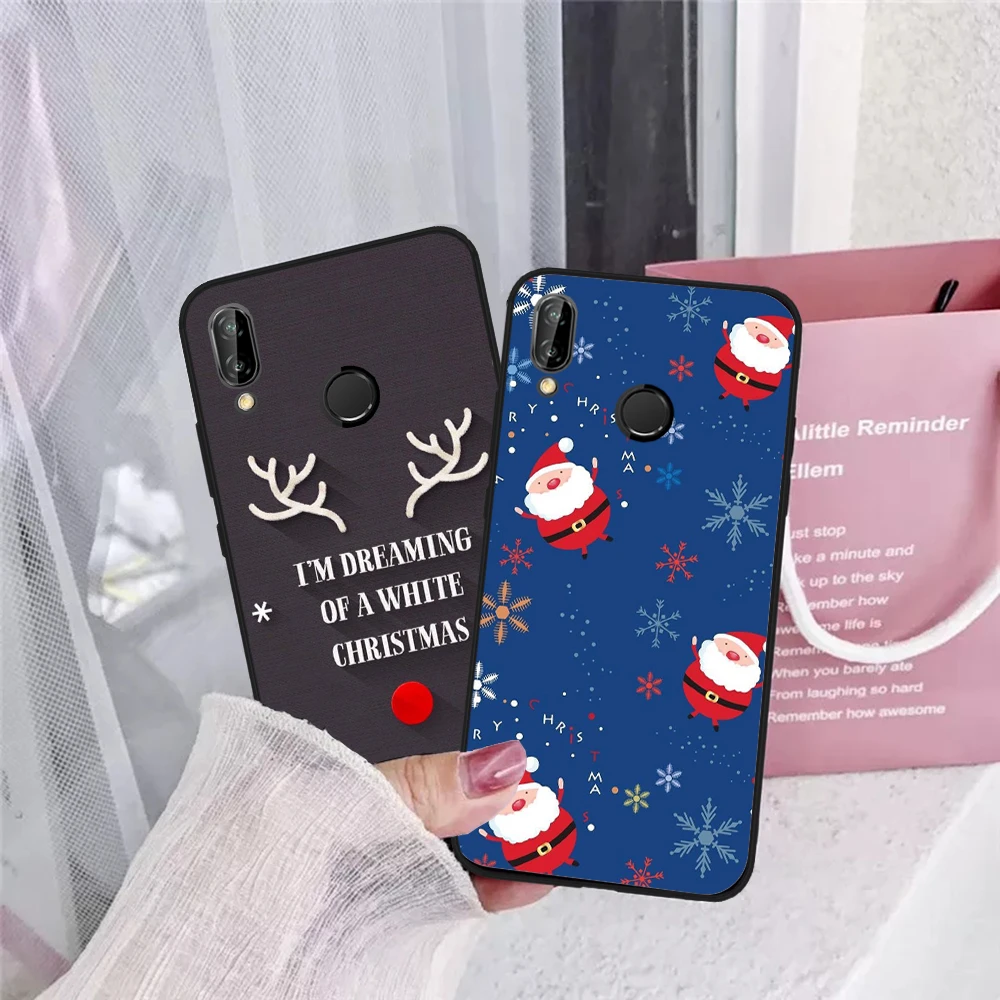 Санта Клаус Рождественская силиконовая мягкая чехол для Huawei P8 P9 P10 P20 P30 Lite Pro P Smart Z Plus