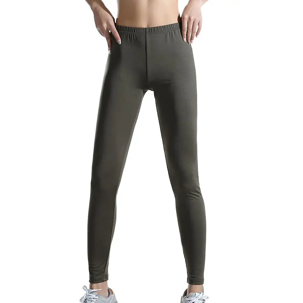 

Women Elastic Seamless High Waist Workout Pants Leggings Solid Color Slim Trousers Stretchy Training Pants