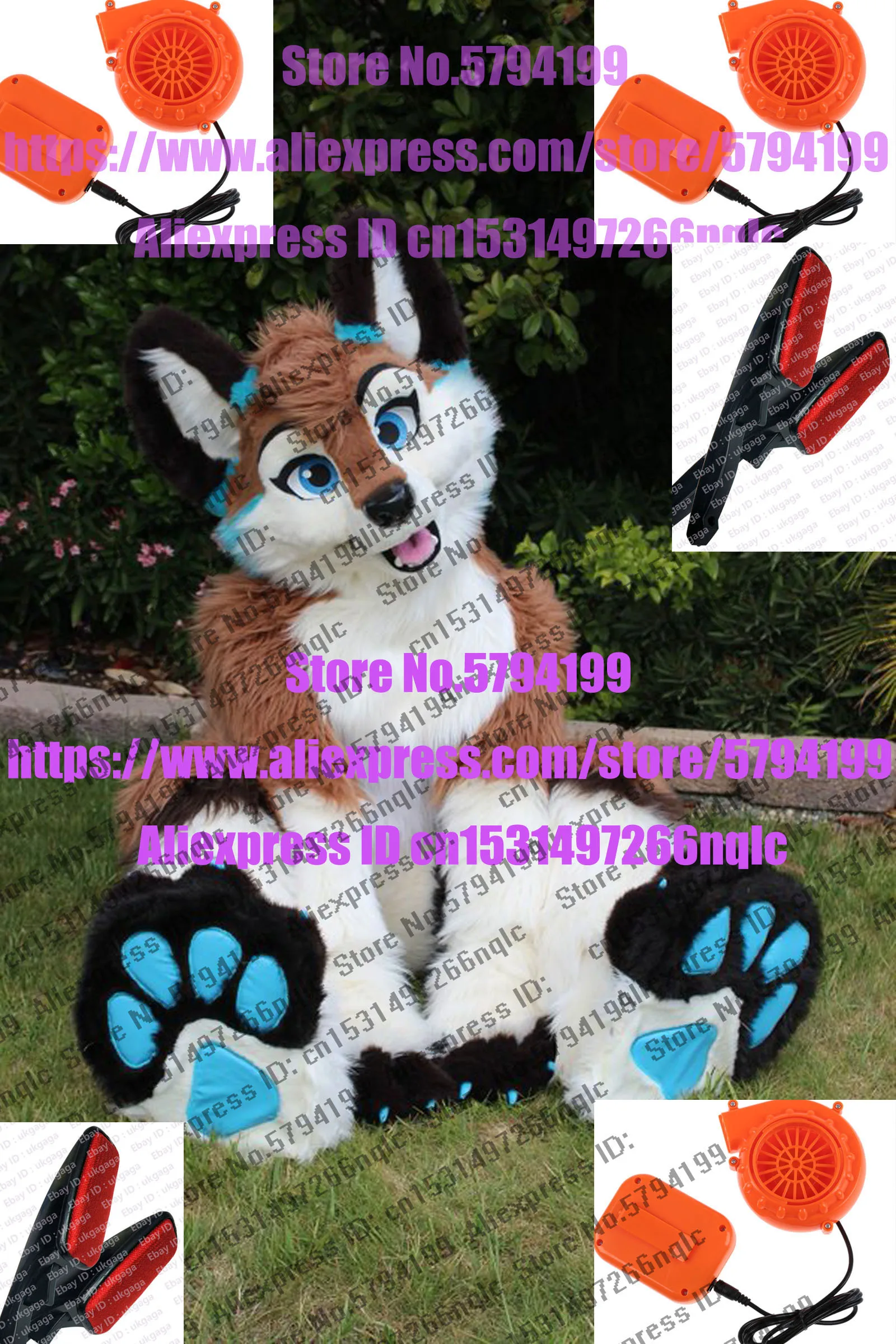 Костюм-талисман на Хэллоуин лиса Хаски собака волк | Тематическая одежда и