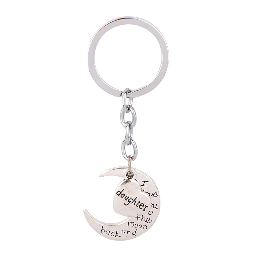 1 шт. Новинка Луна брелок для дочери модный стиль семья сердце кулон сумки
