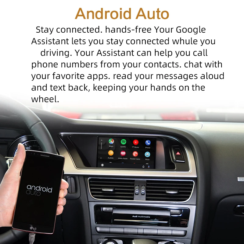 Беспроводная Автоматическая интерфейсная коробка Apple Carplay Android для AUDI A4 A5 3G MMI