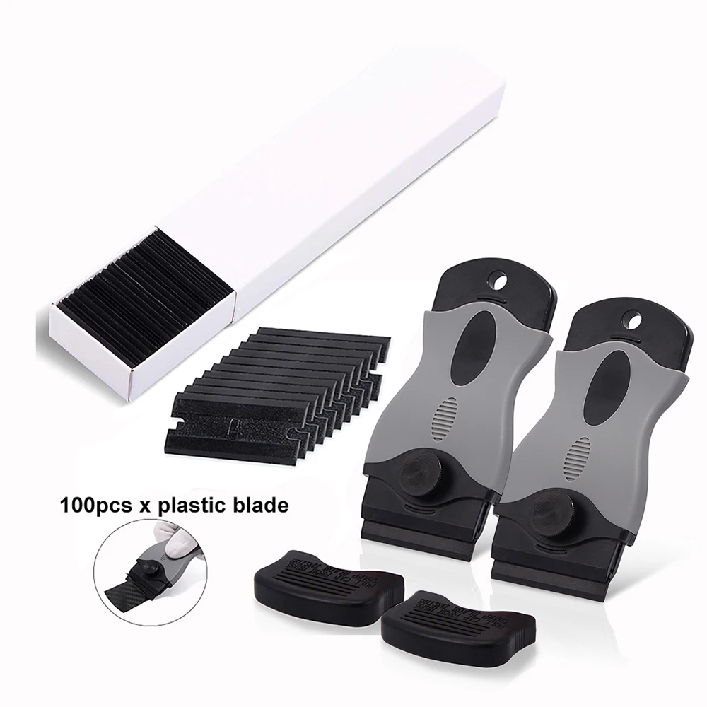 

FOSHIO Car Sticker Remover Glass Window Clean Vinyl Scraper 1.5" Double Edge Razor Blade Carbon Fiber Wrapping Tinting Tool Kit