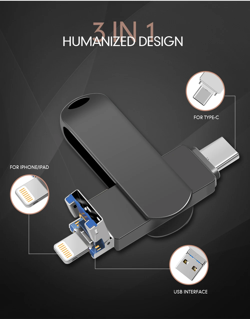 Металлический флэш-накопитель USB 128 ГБ type-c флеш-накопитель 32 Гб 64 Гб Usb2.0 флэш-накопитель для iPhone X/8 Plus/8 Plus/7 Plus USB флеш-накопитель
