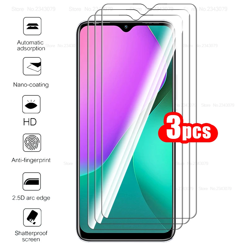 for infinix hot 10 play case 3pcs tempered glass for infinix hot 10 9 8 play lite protective glass phone cover glass free global shipping