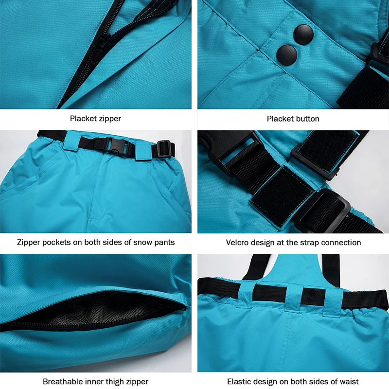 Лыжный костюм мужской зимний уличный спортивный дышащий теплый ветрозащитный