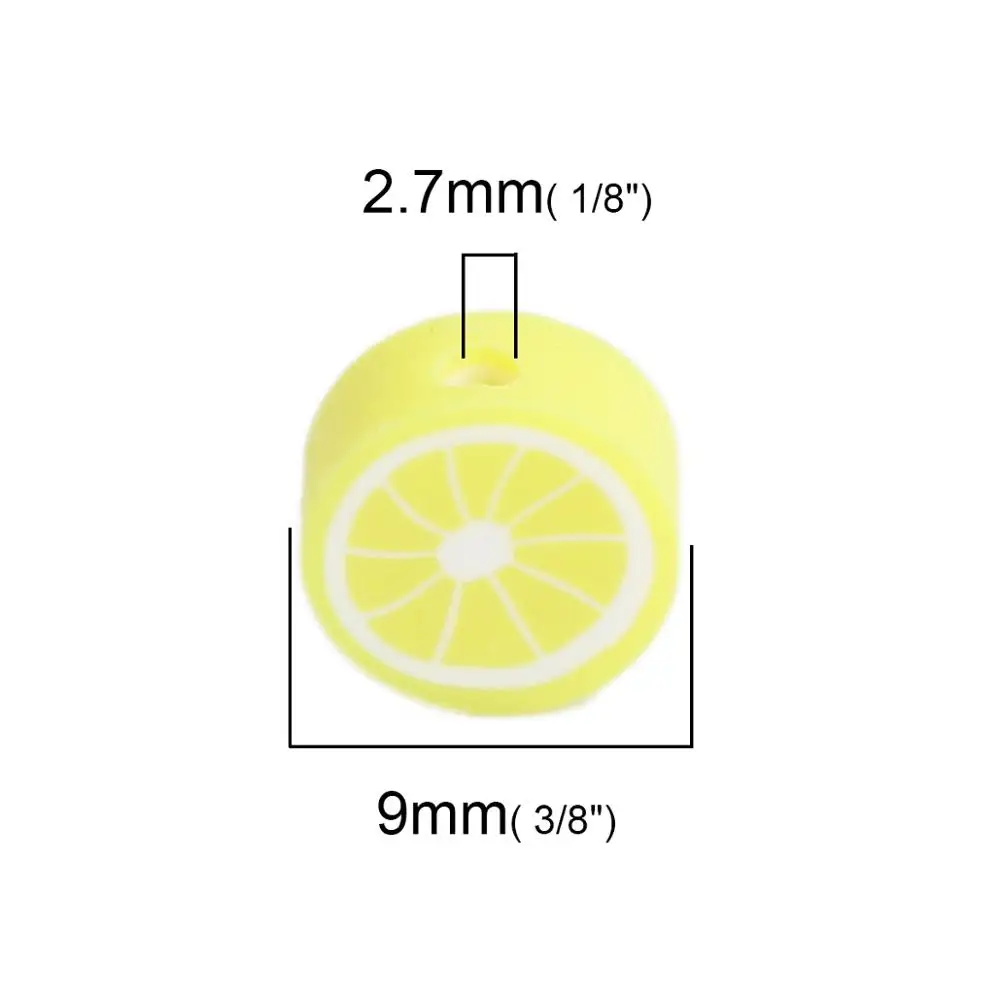 Doreen Box Новый Kawaii полимерные глиняные бусины лимонно-белый и желтый DIY модные