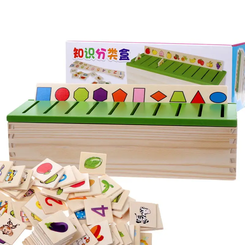 

Learning & Education A Set Wooden Knowledge Classification Box Kids Wooden Puzzle Game Toy Gift For Children Brain Tease Shape