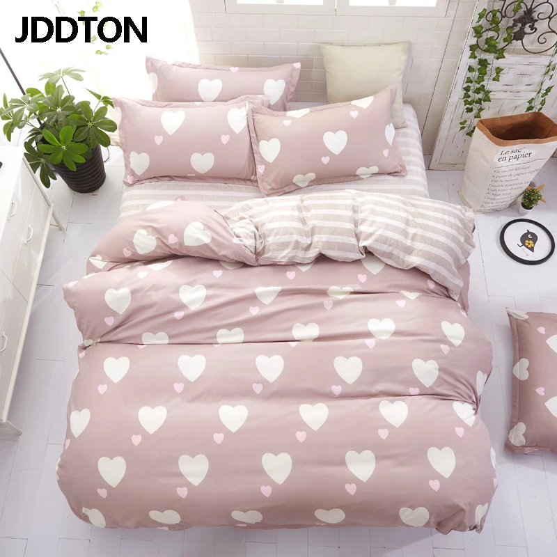 

JDDTON New Arrival 4pcs Bed Sheet Set 2020 Classic Comfortable AB sided Bedding Set Quilt Cover Pillowcase Duvet Cover Set BE065