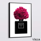 Черно-розовый флакон духов Коко, Картина на холсте, мужчина и женщина, плакат и принты, Скандинавская настенная живопись, эстетическое украшение для комнаты, картина