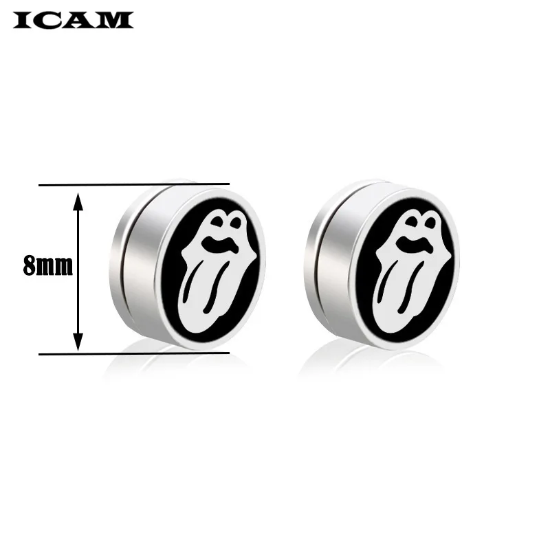 ICAM круглые серьги гвоздики 8 мм мужские и женские магнитные подвески ювелирные