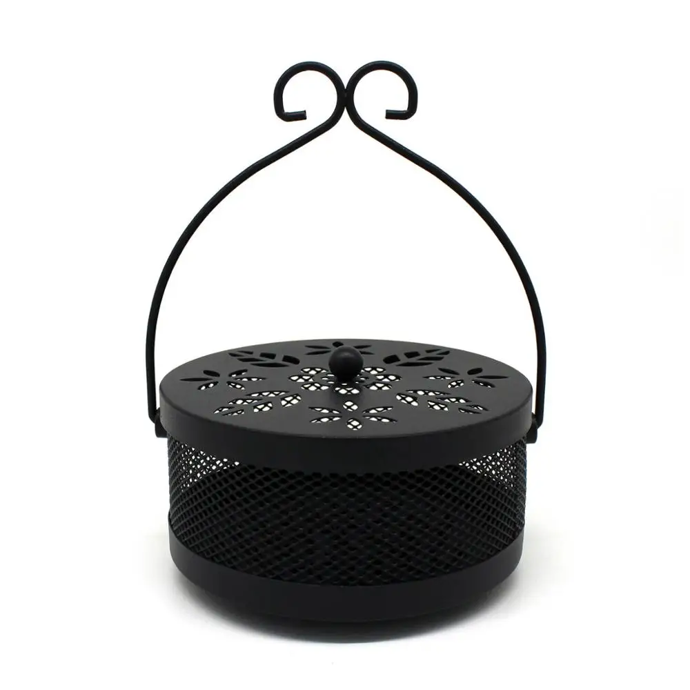 Металлическая огнестойкая курильница с крышкой и ручкой в стиле ретро | Дом сад