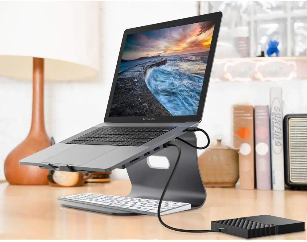 Алюминиевая Подставка для ноутбука с USB 3 0 концентратором и SD кард ридером