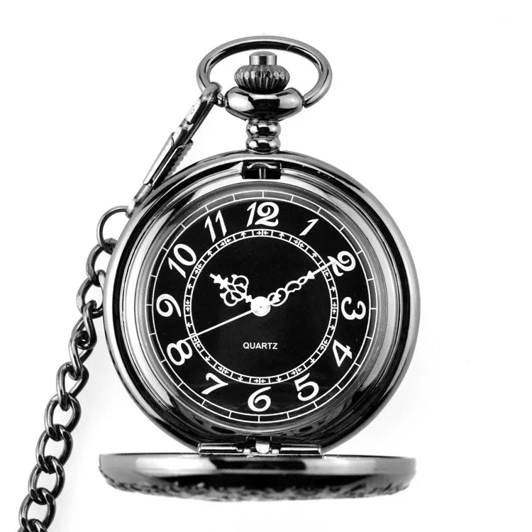 Древние мемориальные часы карманные ретро бронзовые с цепочкой стимпанк Скелет