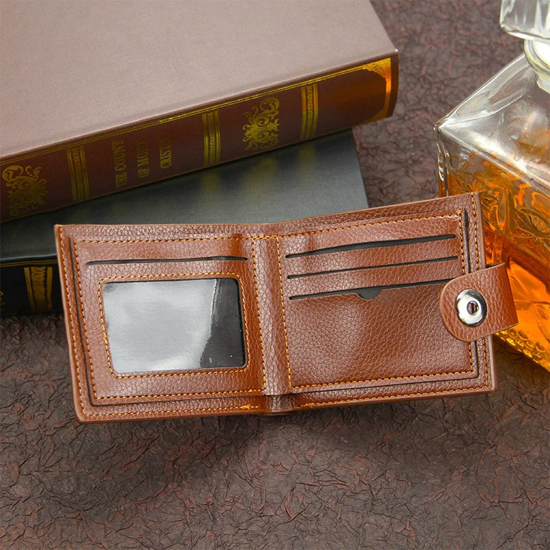 

Litthing Vintage Men Leather Brand Luxury Wallet Short Slim Male Purses Money Clip Credit Card Dollar Price