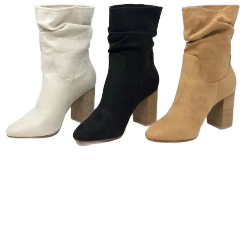 

2021 Winter New Fashion Women Suede Thick Heel Pointed Middle Tube Women's Boots Leisure Hot Selling Classic Women Boots 5KE370