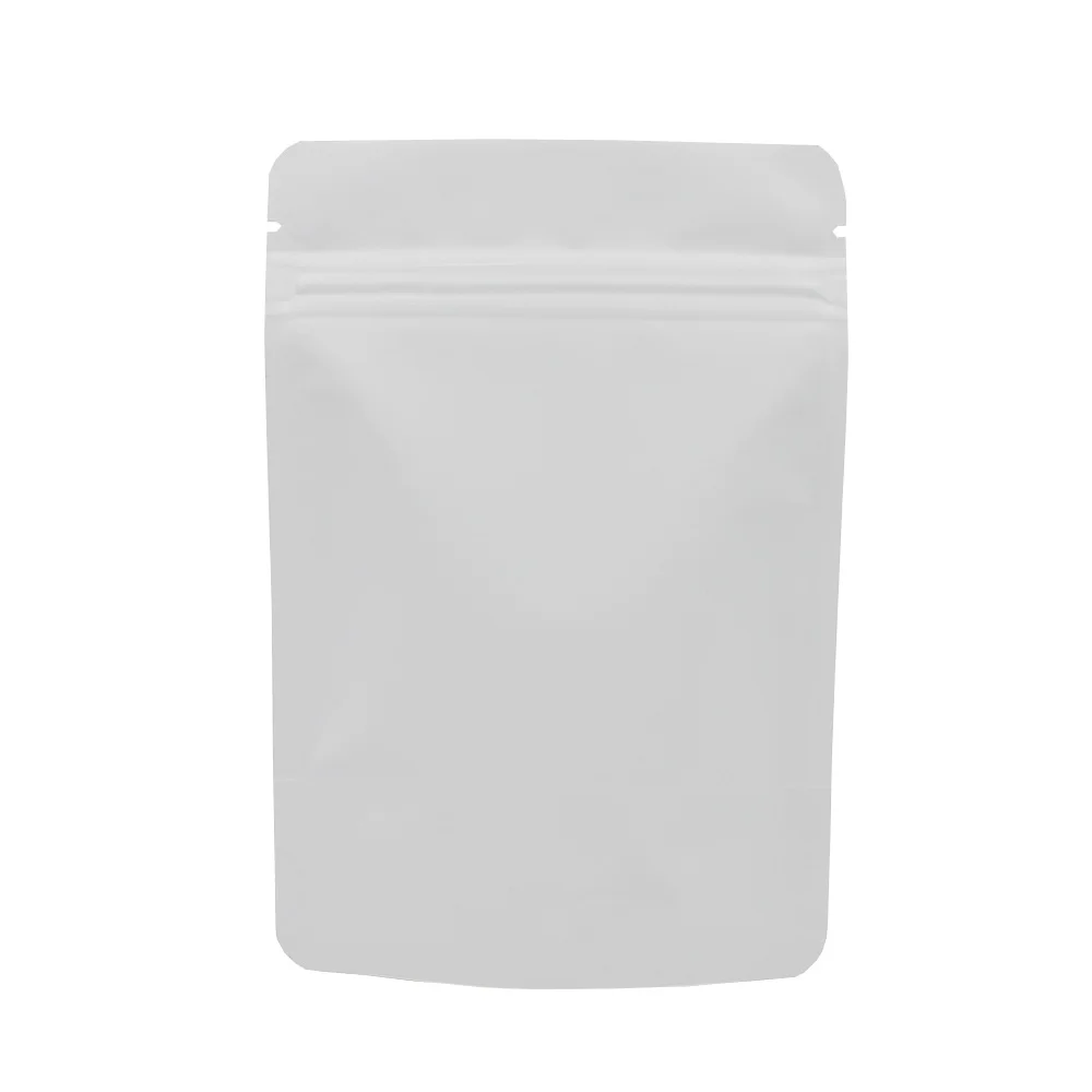 White Zipper Bag Различные размеры матовый черный позолоченная алюминиевая фольга пластиковый пакет для продуктов со струнным замком сумка для хранения тепла герметичный стоячий, на молнии замок на сумку мешки 50 шт - Цвет: White Zipper Bag