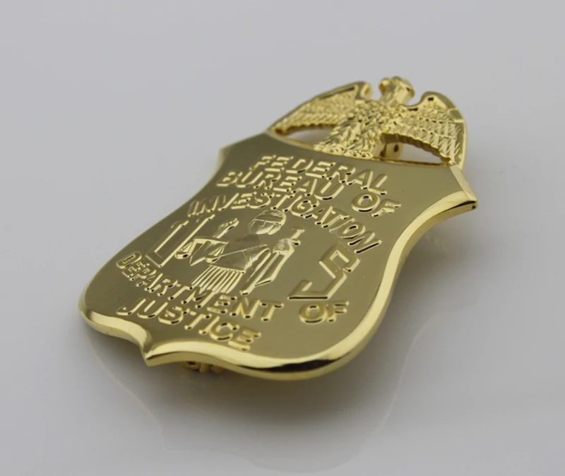США FEDERAL BUREAU OF INVESTIGATION DEPARTMENT JUSTICE-Pin Back со встроенным зажимом для ремня кожаный