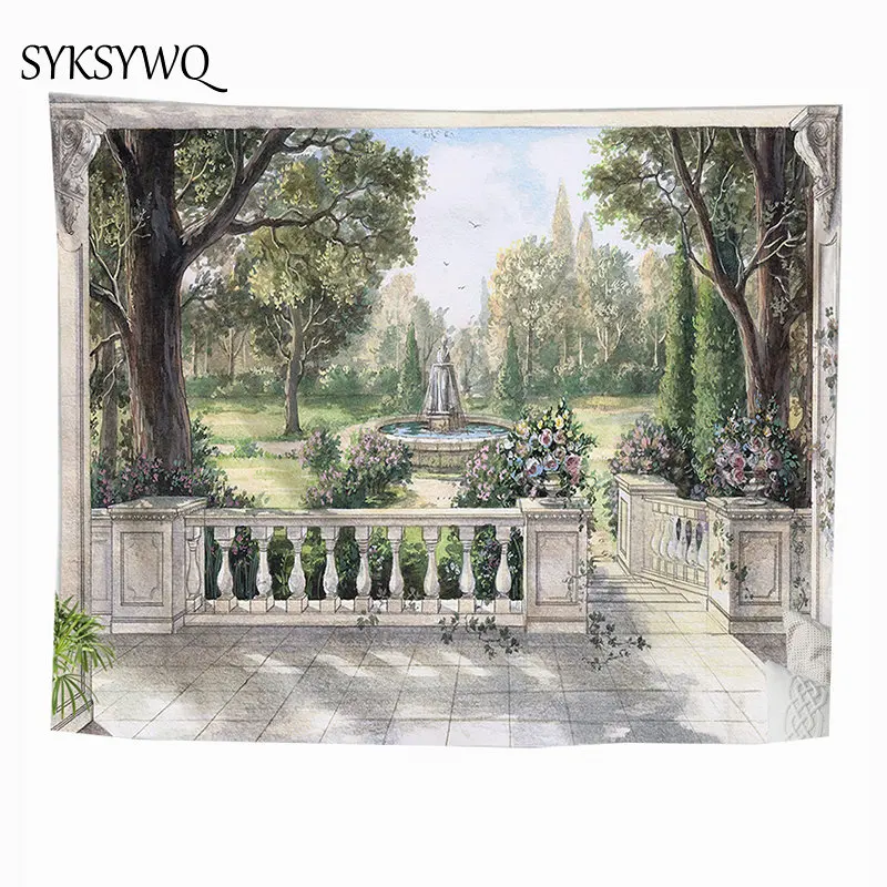 Настенный гобелен с цветами сад лес ковер Прямая поставка tapiz хиппи настенное