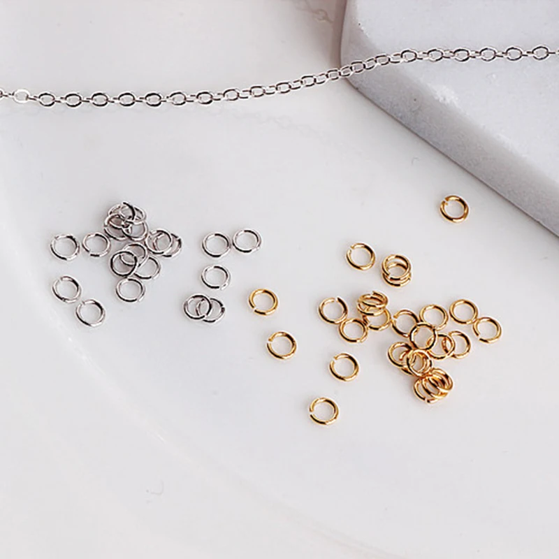 

1meter Diy Material Genuine Gold Electroplating Korean Version Copper Fine Chain Earring Clothing Fringe Accessories Single Ring