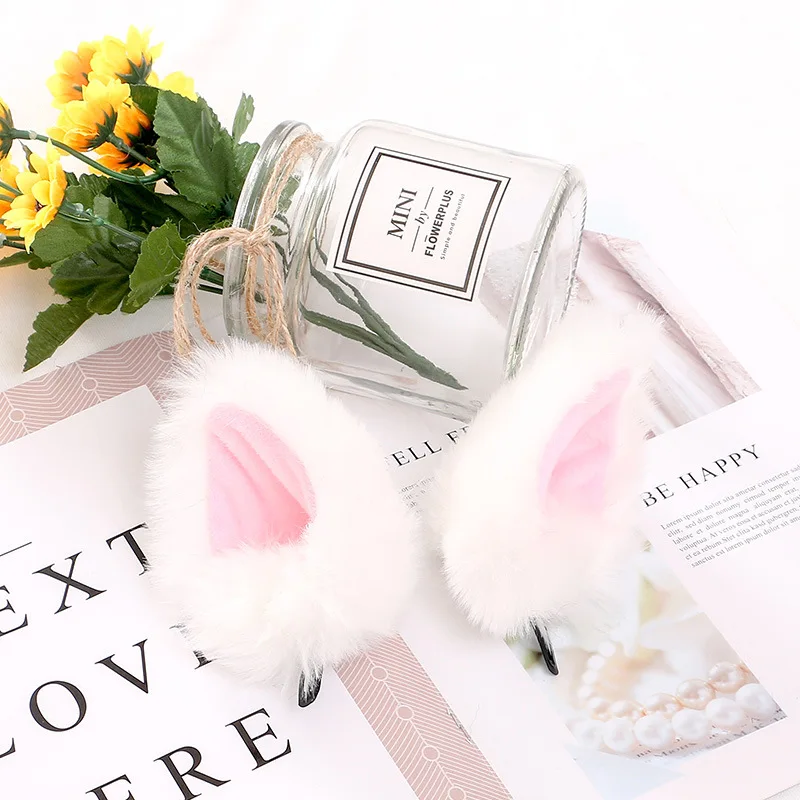 Плюшевые черные белые тигровые леопардовые лисы заколки для волос с