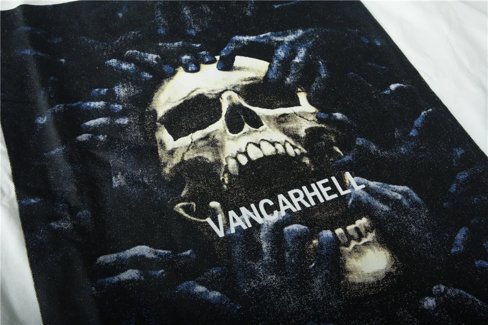 

2020 Men's T-shirt Hip Hop Long Sleeve Sweatshirt Dark In Silence Skull Goth Printed Oversize Harajuku Top Tees Men's Clothing