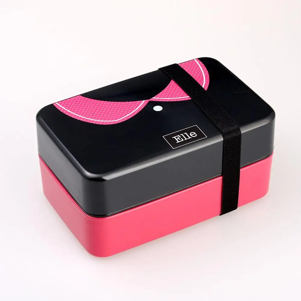 

730 Ml Tie Food Container Bento Box Portable Lunch Box Office Fashion Eco-Friendly Mini Plastic Lunch Box Microwaveoven