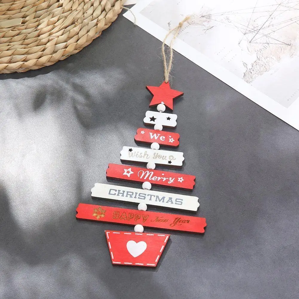 

Christmas Tree Wooden Ornaments Home Decoration 2021 Toys Ornaments Tree New Wooden Year's Decoration Pendant Eve Christmas C2r0