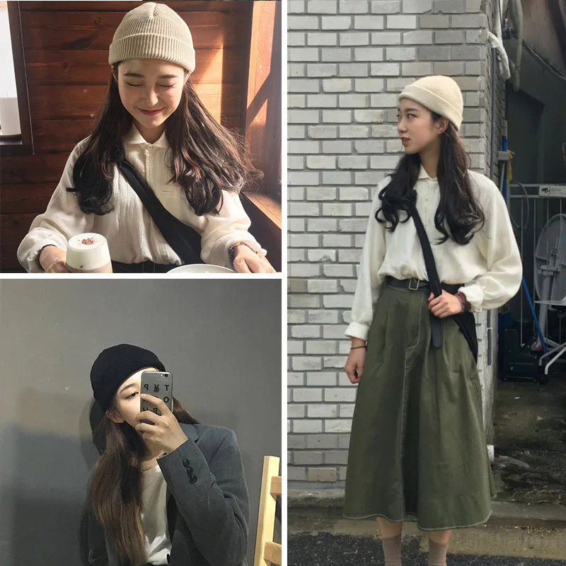 Шапка в рубчик для мужчин и женщин зимняя вязаная короткая акриловая шапка с